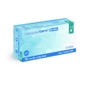Semperit Disposable Gloves Size M 7-8 Sempercare Edition Latex Natural White Powder-Free Non-Sterile Pack of 100