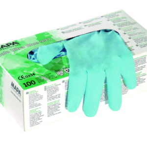 MAPA Disposable Gloves Solo 997, Blue, Size 9, Nitrile, Pack of 100