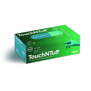 Ansell Disposable Gloves, Nitrile “Touch N Tuff” Size S (6.5-7), Well Powdered, Green