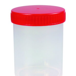 Ratiolab Multipurpose Beakers, 200 mL, PP, with Red Screw Lid, Non-Graduated, Sterilized (Pack of 150)