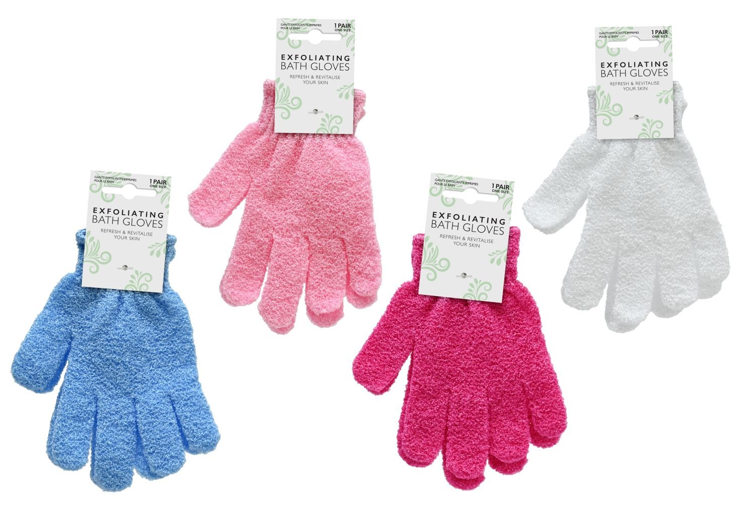 Exfoliating Gloves 1 pair Assorted Colours