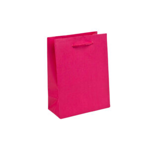 Cerise Pink A5 paper carrier bag with cord handles