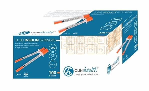 1ml Syringe with 29G – 100s