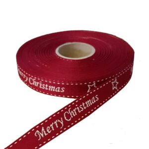 No 190 – Merry Christmas 20mm – Maroon & Cream