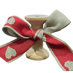 No 202 – Heart Stone, Cream & Red 20mm