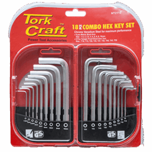 18-Piece Hex/Torx Key Combo Set