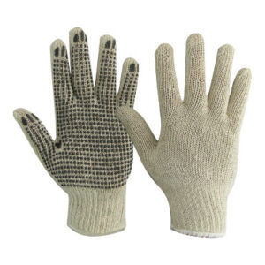Poly/cotton String Knit Gloves PVC Dots Single Sides – 50s