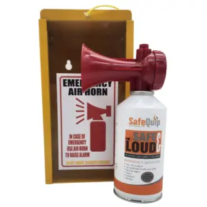 Safequip Air Horn – 135ml With Yellow Wall-Mountable Metal Case