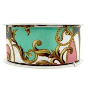 Scarf – “LV” Pink, Blue & Green 38mm x 15m