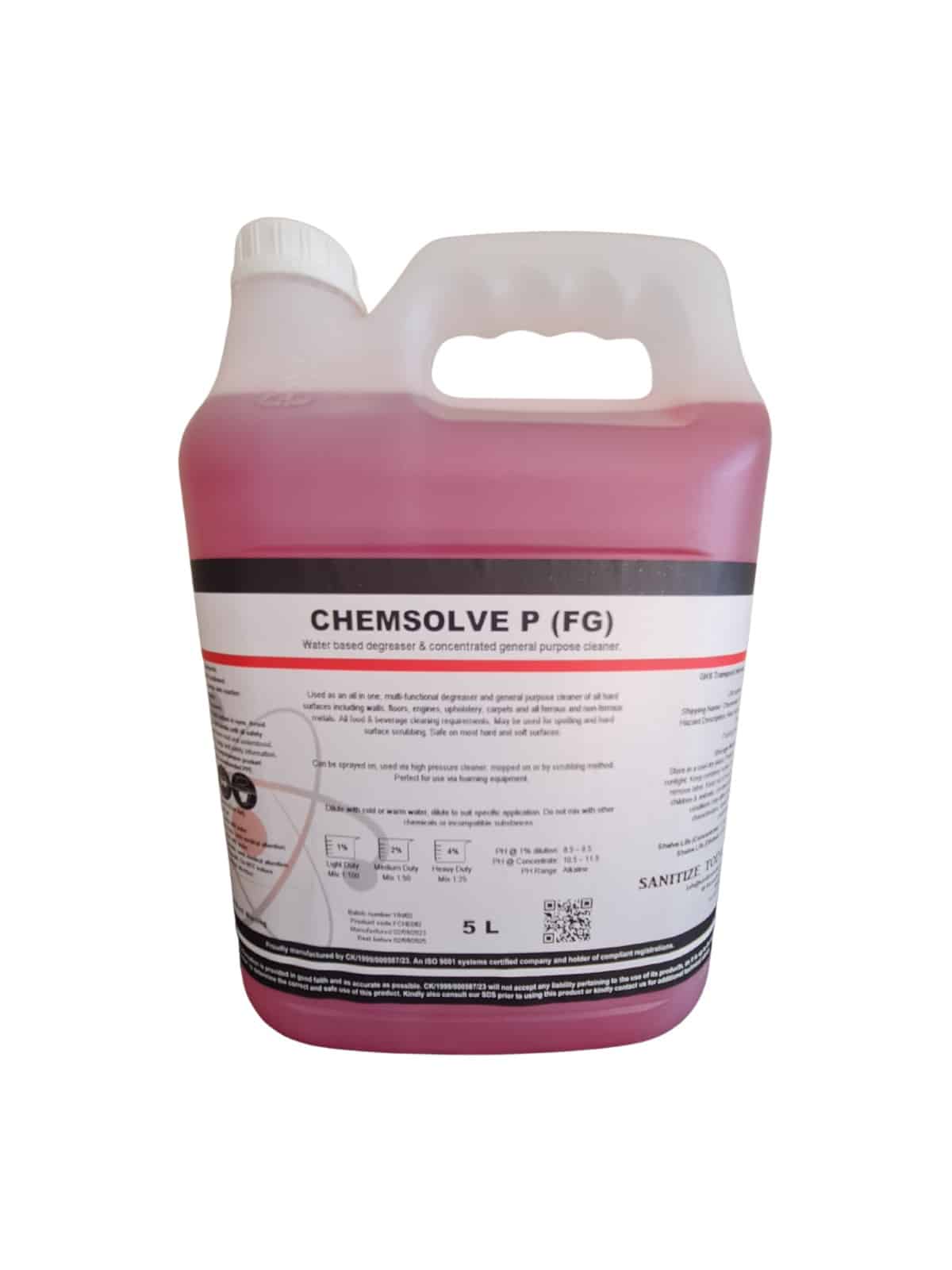 Chemsolve P General Purpose Food Grade Cleaner 5L