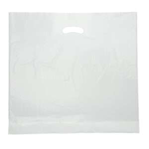 Frosted (Clear with white tint) Plastic Carrier Bags (500+40x550mm)(500 Units)