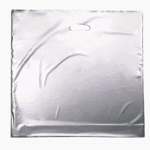 Silver Plastic Carrier Bags (500+40x550mm)(500 Units)