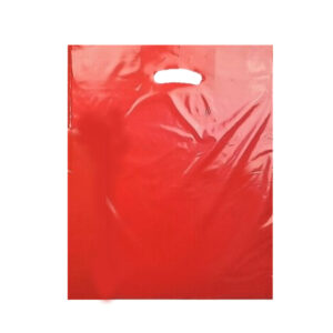 Red Plastic Carrier Bags (460+40x380mm)(500 Units)