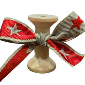 No 155 – Red & Beige Stars 20mm