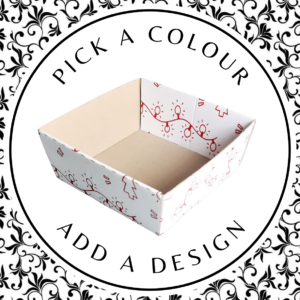 Design Hamper Tray (Standard) – White Kraft 210 x 210 x 95mm