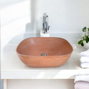 Terracotta Concrete Aquadite Bathroom Sink 50 X 40.5 X 14.5Cm