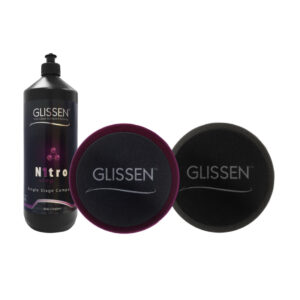 Glissen Nitro Single Stage Compound 1Kg (Incl X1 Purple Compounding Foam+ X1 Black Waffle Finishing Foam 150Mm/6″)