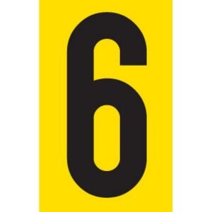 Adhesive Signs – No. 6 – Black-Yellow – 55 x 90mm – SIGNA55-6