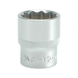 Bi-hex Socket – 12 Point – Chrome Vanadium – 1/2″ Connector – Standard Length – 24mm – YT-1286