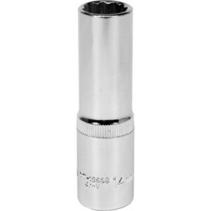 Bi-hex Deep Socket – 12 Point – Chrome Vanadium – 1/2″ Connector – 76mm Length – 14mm – YT-12936