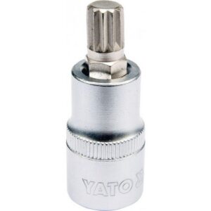 Spline Bit Socket – Chrome Vanadium – 1/2″ Connector – Standard Length – M10 x 50mm – YT-04343