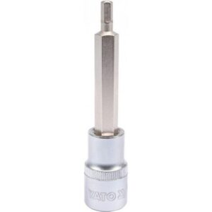Hex Bit Socket – Chrome Vanadium – 1/2″ Connector – Long – HEX 5 x 100mm – YT-04391