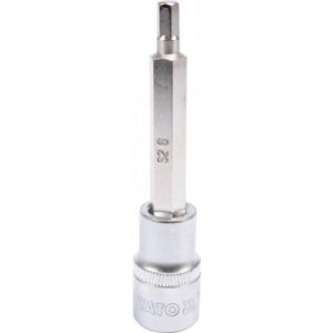 Hex Bit Socket – Chrome Vanadium – 1/2″ Connector – Long – HEX 6 x 100mm – YT-04392