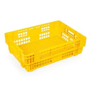 Heavy Duty Freezer Nesting Crate – Plastic Box – Vented Base and Sides – 62.5 x 45 x 17 cm – Virgin Material – HACCP – PI-730-virgin