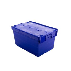Crate – Security Container – Plastic ALC – Attached Hinged Lid – 7L – 30 x 20 x 18.4cm – Blue – ALC-185-Blue