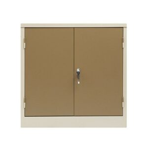 Steel Stationery Cupboard – Metal Storage Cabinet – 2 Shelves – Ivory and Karoo – 90 x 90 x 45 cm – SC004-ivorykaroo