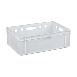 Plastic Crate – Stackable – Heavy Duty – White – 60 x 39 x 19.7 cm – (MOQ 500)
