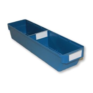 Shelf Bin – Loose Parts Warehouse Storage Container – Plastic – Bins, Dividers and Labels – Small – 500mm – Blue – Pack of 40