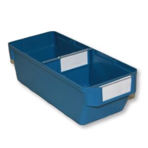 Shelf Bin – Loose Parts Warehouse Storage Container – Plastic – Bins, Dividers and Labels – Small – 300mm – Blue – Pack of 40