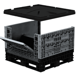 Collapsible Bin 54��� Two Drop Doors & Lid ��� 1140 X 1220 X 1373H
