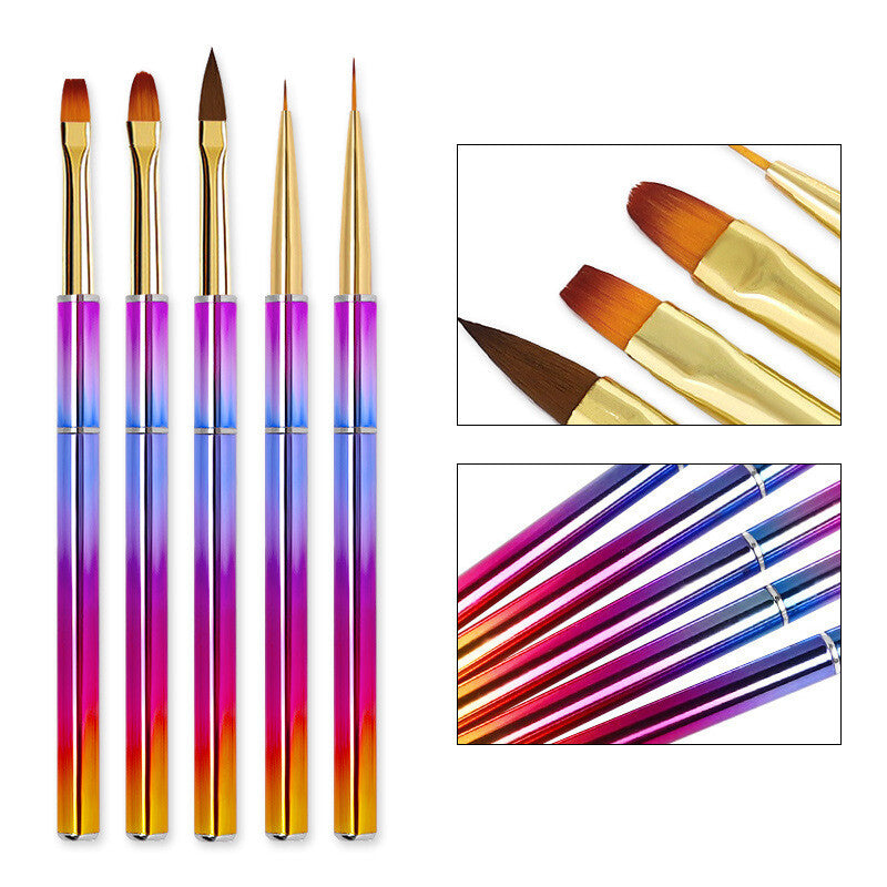 Rainbow Metallic 5pc Art Brush set - Image 3