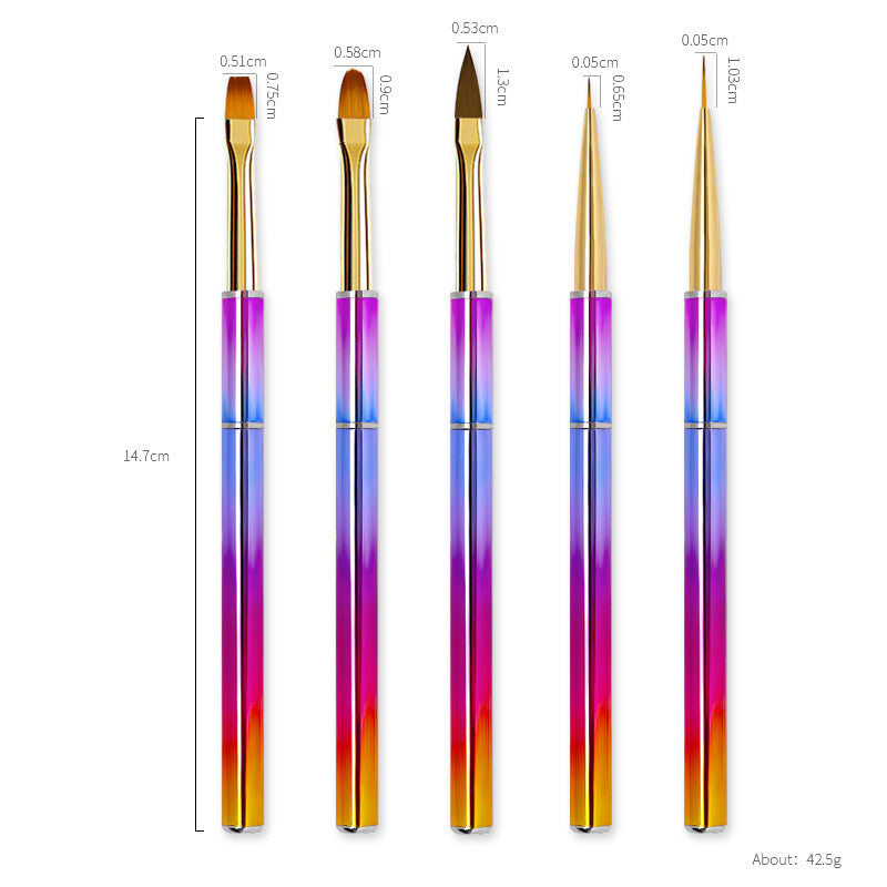 Rainbow Metallic 5pc Art Brush set - Image 2