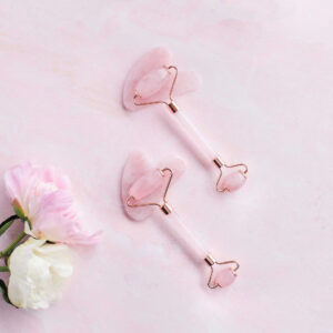 Rose Quartz Roller & Gua Sha Stone Set